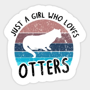 Otter animal motif girls women dwarf otters vintage Sticker